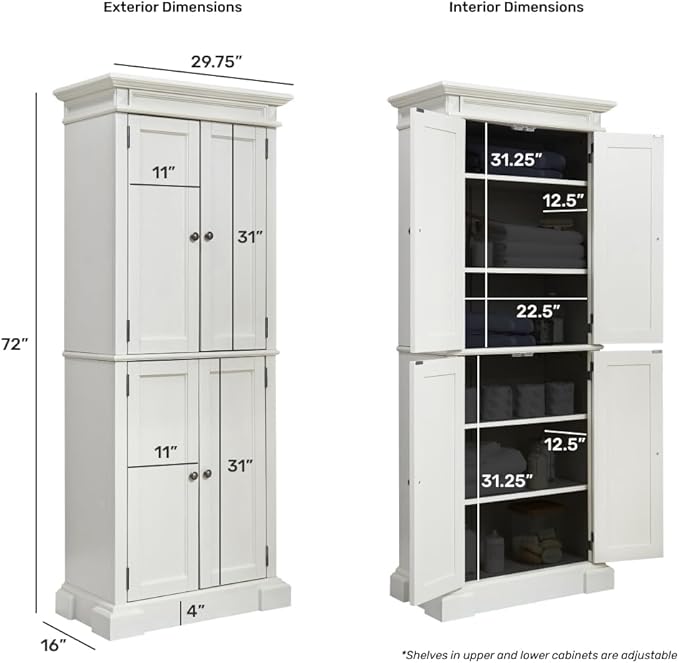 Homestyles Americana Off-White Pantry, 72"H