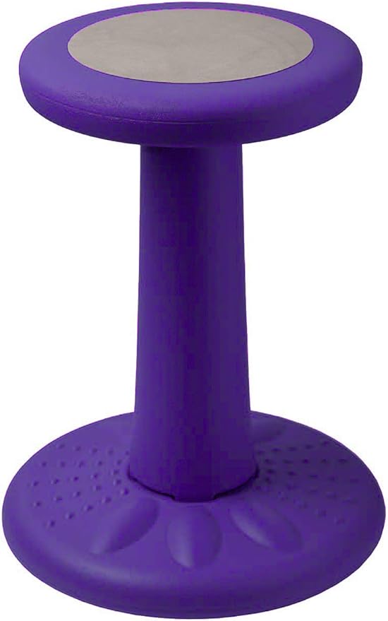ActiveChairs Kids Wobble Chair, Flexible Elementary Classroom Seating, Improves Focus, Posture and Helps ADHD/ADD, Sensory Desk Chairs, Pre-Teen 17.75" Active Fidget Chairs, Ages 7-12, Purple