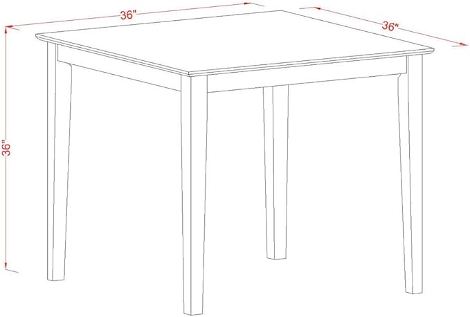 East West Furniture VNQU3-WHI-W 3 Piece Kitchen Counter Height Dining Table Set Contains a Square Pub Table and 2 Dining Room Chairs, 36x36 Inch, Buttermilk & Cherry