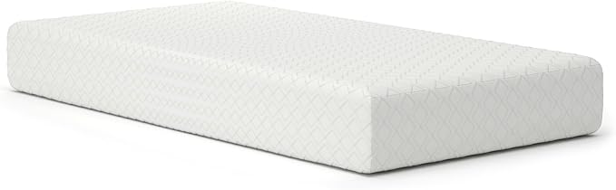 Signature Design by Ashley Twin Size Chime 10 Inch Medium Firm Memory Foam Mattress with Green Tea & Charcoal Gel for Pressure Relief, Fiberglass Free, Mattress In A Box