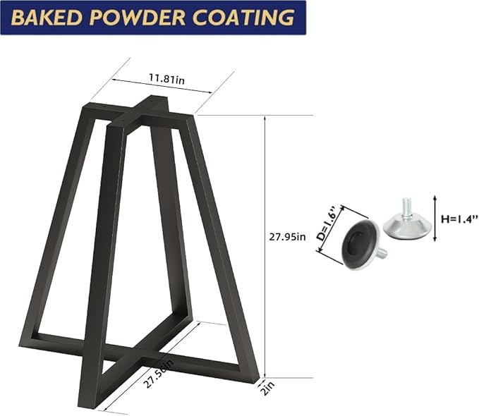 Metal Coffee Table Legs 28 Inch, Heavy Duty Dining Table Legs Metal Leg for End Table, Side Table, Kitchen Room, Night Stands
