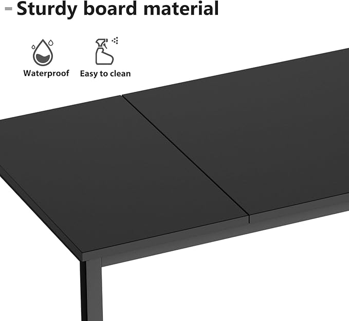 DlandHome 71 inches X-Large Computer Desk, Composite Wood Board, Decent and Steady Home Office Desk/Workstation/Table,Black,23.6Wide