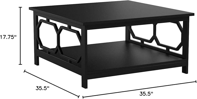 Convenience Concepts Omega Square 36" Coffee Table, Black