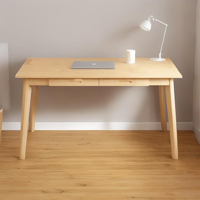 Writing Computer Desk Office Desk Computer Table Study Writing Desk with 2 Drawers for Home Office Modern Furniture