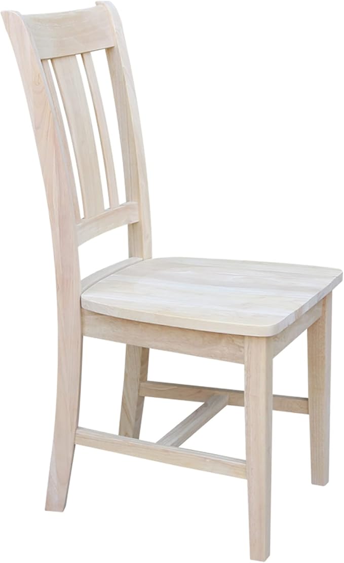 Set of Two San Remo Slat Back Dining Chairs, Unfinished