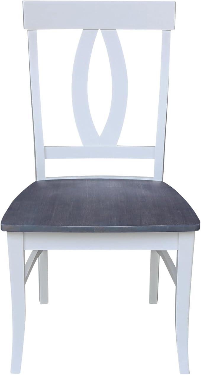 International Concepts Set of Two Cosmo Verona Chairs, White/Heather gray