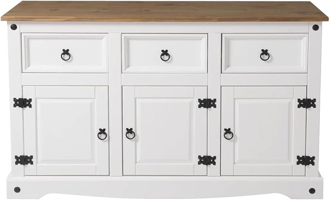 OS Home and Office Furniture Cottage Series Wood Buffet Sideboard in White