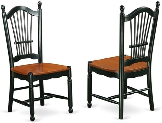 East West Furniture DOVE5-BCH-W 5 Piece Kitchen Table & Chairs Set Includes a Rectangle Dining Room Table with Butterfly Leaf and 4 Dining Chairs, 42x78 Inch, Black & Cherry