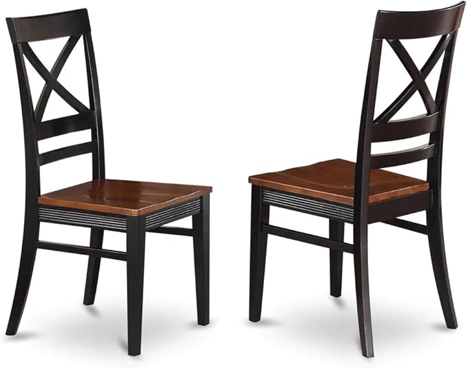East West Furniture PLQU5-BCH-W 5 Piece Kitchen Table Set for 4 Includes an Oval Dining Room Table with Butterfly Leaf and 4 Dining Chairs, 42x78 Inch, Black & Cherry