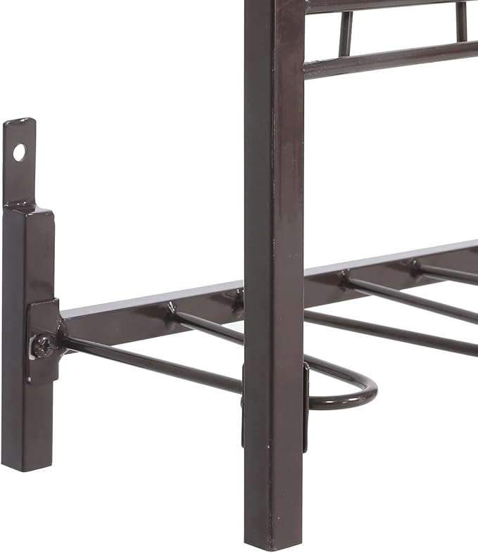 MyGift 5-Tier Wall Mounted Dark Brown Metal 18 Pair Boot and Shoe Storage Rack Organizer Stand