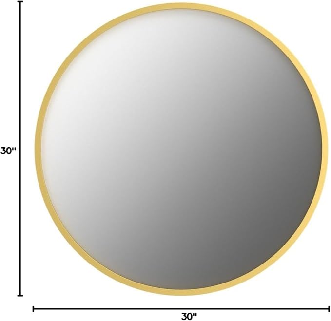 Growsun 30'' Gold Round Mirror, Circle Wall Mirror for Bathroom Vanity, Entryway Living Room with Metal Frame for Home Decor