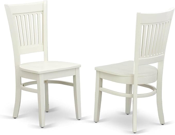East West Furniture DLVA3-LWH-W 3 Piece Modern Dining Table Set Contains a Round Wooden Table with Dropleaf and 2 Dining Room Chairs, 42x42 Inch, Linen White