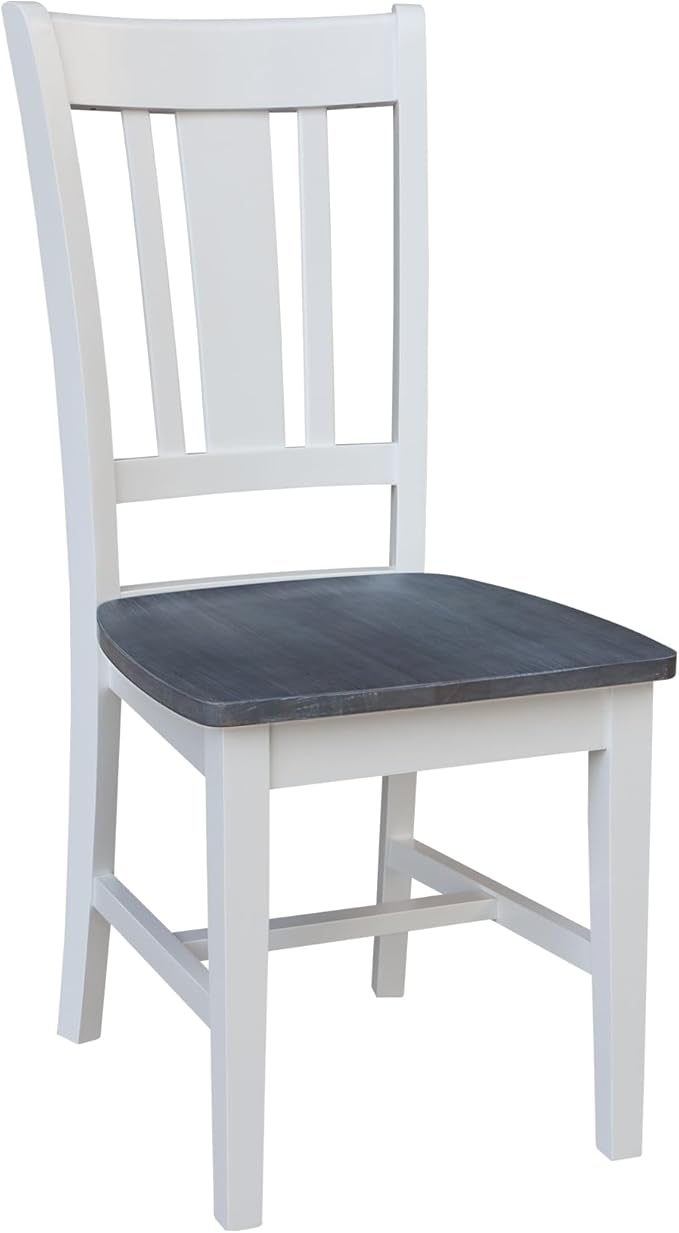 International Concepts San Remo Splatback Chairs, White/Heather Gray