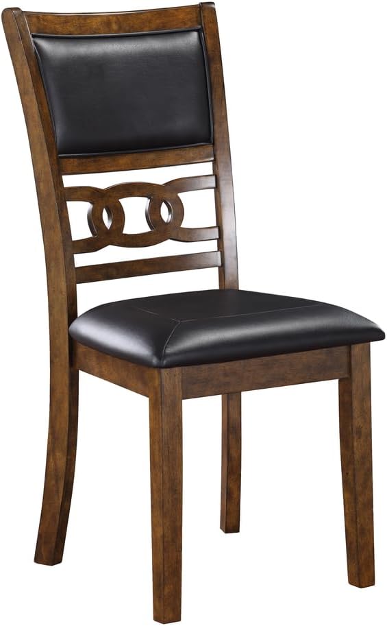 New Classic Furniture Gia 5-Piece Round Dining Set with 1 Dining Table and 4 Chairs, 47-Inch, Brown