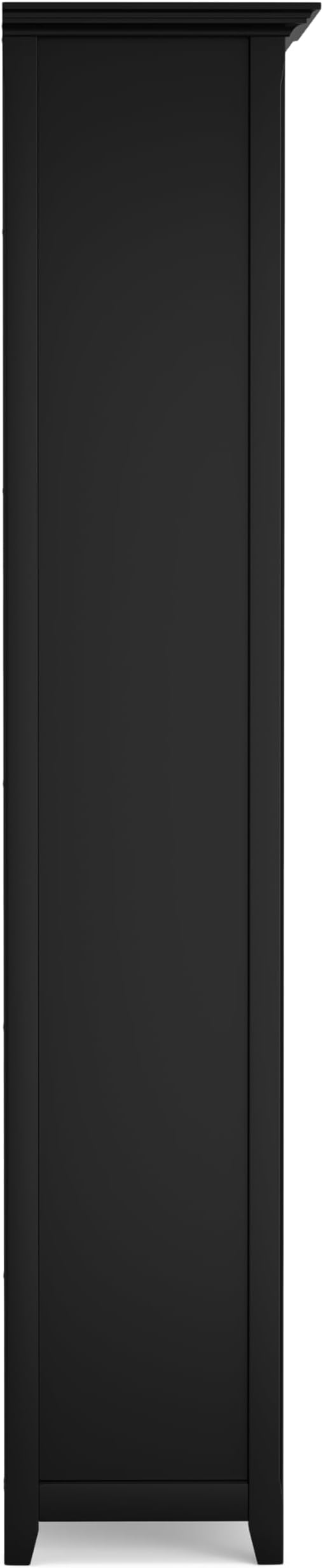 SIMPLIHOME Amherst Bookcase - 70 inch Tall 5-Shelf Solid Wood Bookshelf in Black, Transitional Storage for Living Room, Study Room or Office with Adjustable Shelves and Tapered Legs