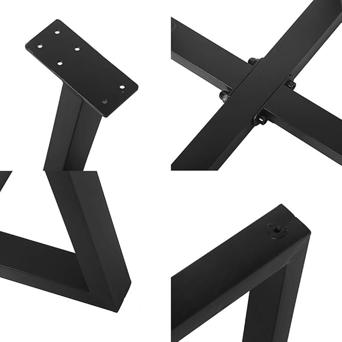 Metal Round End Table Legs,16 x 18 Inch Black Coffee Table Base Only,Iron Dining Table Base Furniture Legs