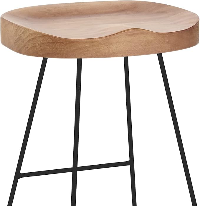 Set of 2 American Elegant Retro Country Style Bar Chair, Modern Fashion Simple Bar Stool, Mid Century Dining Wooden Chair High Stool, 26.8 inches（Black）