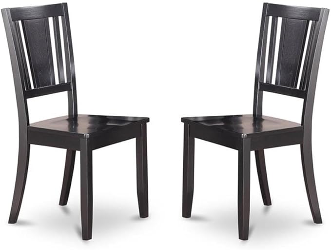 East West Furniture LGDU7-BLK-W 7 Piece Kitchen Table Set Consist of a Rectangle Dining Table with Butterfly Leaf and 6 Dining Chairs, 42x84 Inch, Black