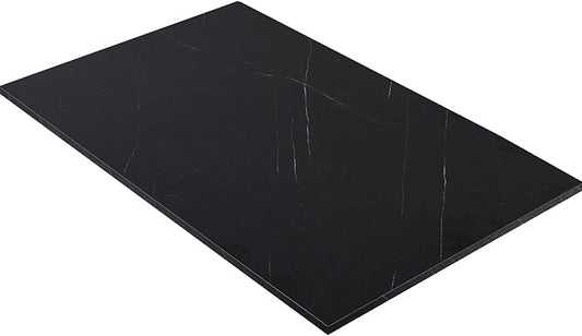 Kaboon Universal Tabletop 36 x20, Solid One-Piece Melamine Table Top, Double L-Desk Floating Desk DIY, Home and Office,Cloud Atlas/Black Marble
