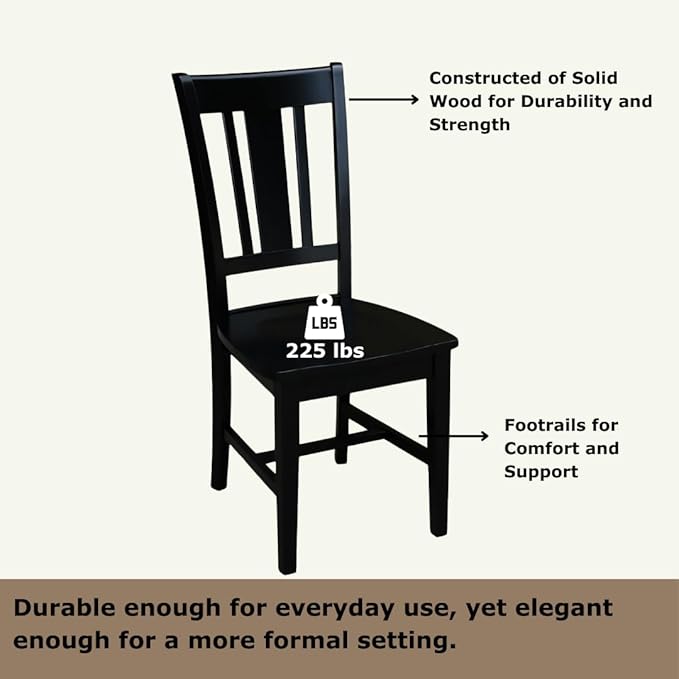 Set of Two San Remo SplatBack Dining Chairs, Black
