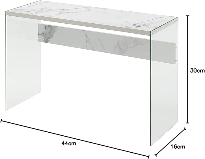 Convenience Concepts SoHo Console Table/Desk, Faux White Marble