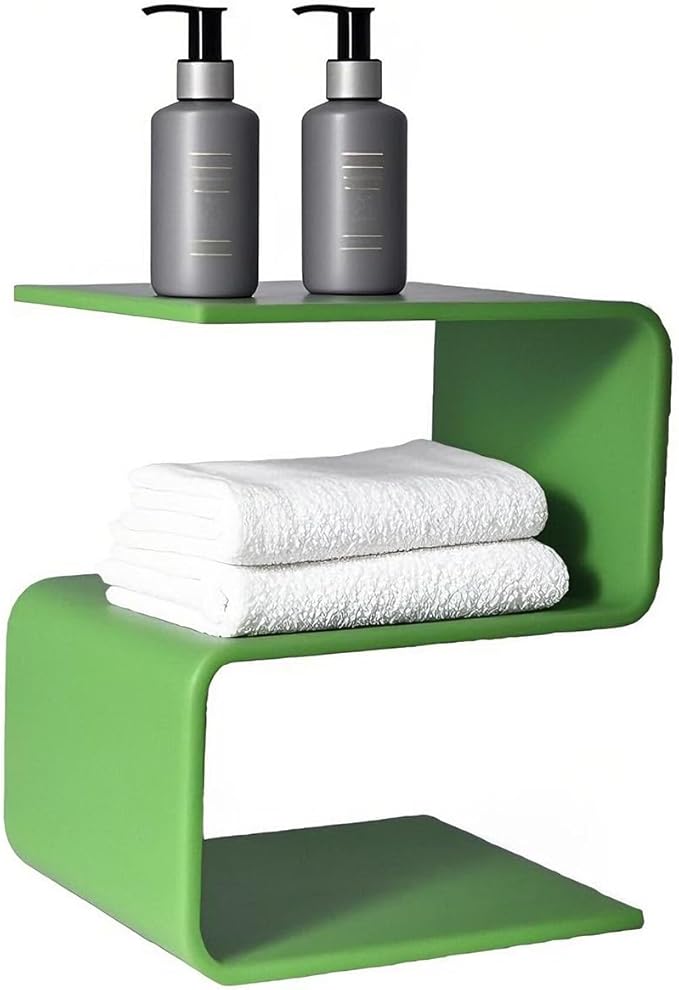 Acrylic Side Table,17.7" H S-Shaped end Table for Living Room,Clear Nightstand,Bedside Table for Bedroom,Used for The Bathroom Storage Table (Apple Green)
