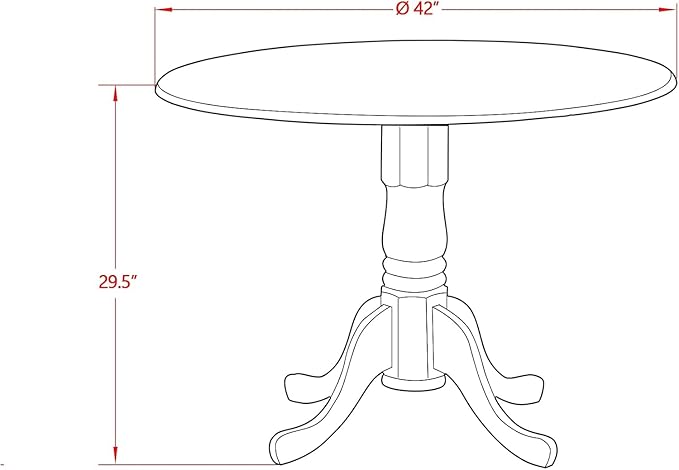 East West Furniture DMAD3-LWH-LC 3 Piece Dinette Set for Small Spaces Contains a Round Dining Table with Dropleaf and 2 Faux Leather Dining Room Chairs, 42x42 Inch, Linen White