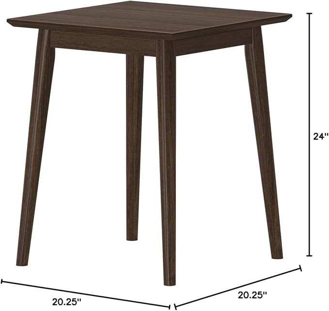 Plank+Beam Mid Century Modern Square Side Table, Couch Side Table, Small End Table for Office Space, Wooden Accent Table, Walnut