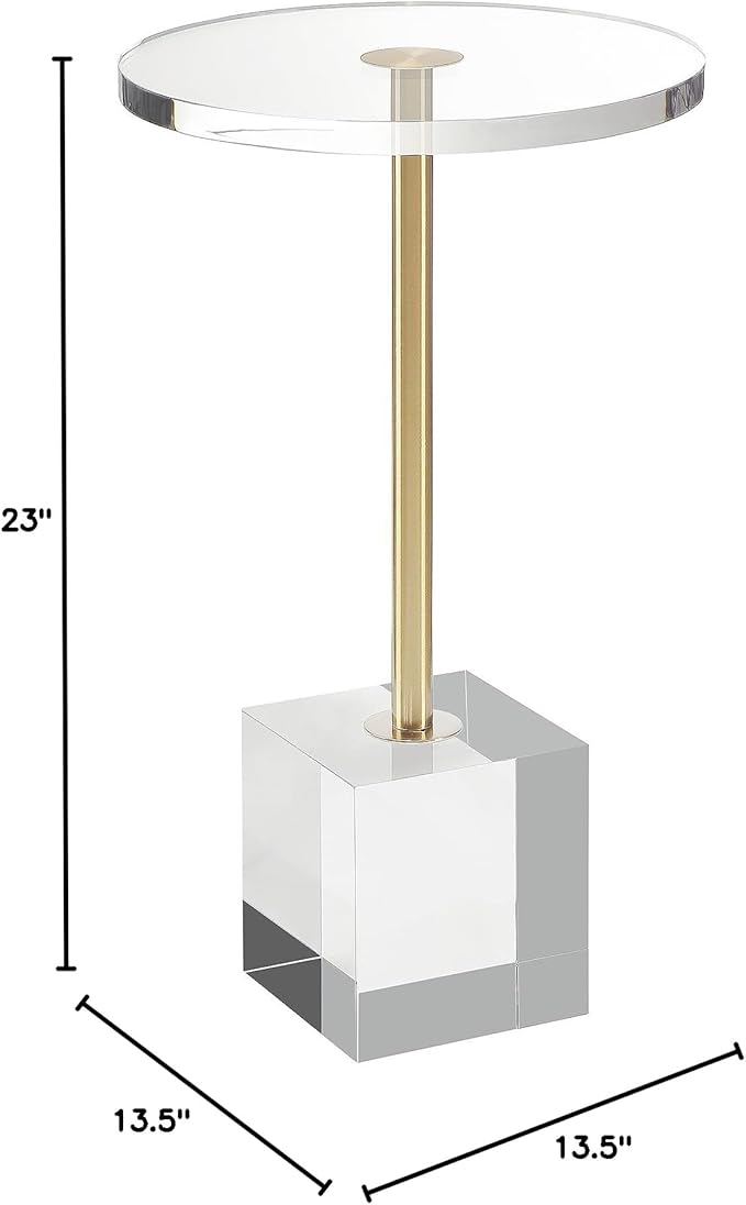 Clear Acrylic End Table,Side Table,for Livingroom,13.5 x 13.5 inch, 23 inch High
