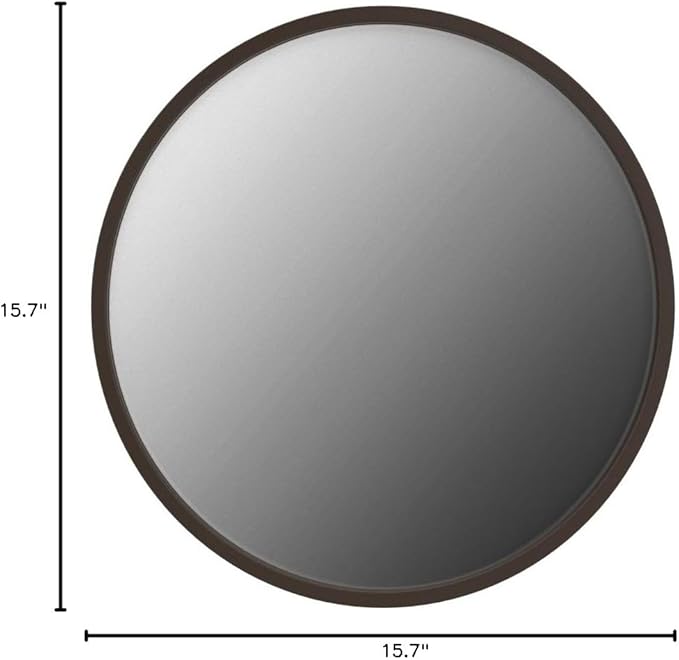 Growsun 15.7'' Black Round Mirror, Circle Wall Mirror for Bathroom Vanity, Entryway Living Room with Metal Frame for Home Decor