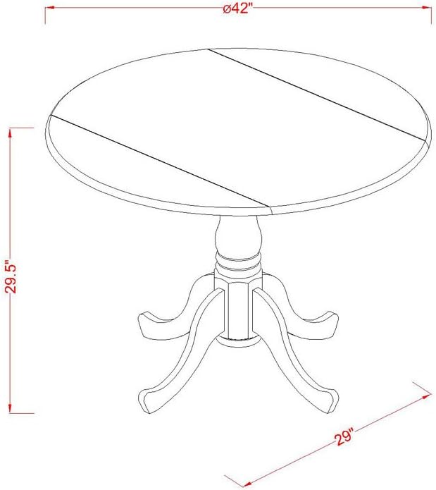East West Furniture DLAB3-OAK-04 3 Piece Dining Room Furniture Set Contains a Round Dining Table with Dropleaf and 2 Light Tan Linen Fabric Parsons Chairs, 42x42 Inch, Oak