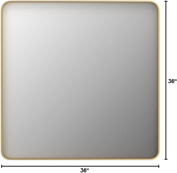 TokeShimi 36x36 Inch Gold Bathroom Vanity Mirror for Wall Rectangle Mirror with Non-Rusting Aluminum Alloy Brushed Matte Metal Frame for Modern Farmhouse Home Decor (Horizontal/Vertical)