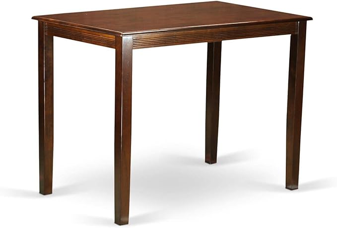 East West Furniture YAVN3-MAH-C 3 Piece Kitchen Counter Height Dining Table Set Contains a Rectangle Dining Room Table and 2 Linen Fabric Upholstered Chairs, 30x48 Inch, Mahogany