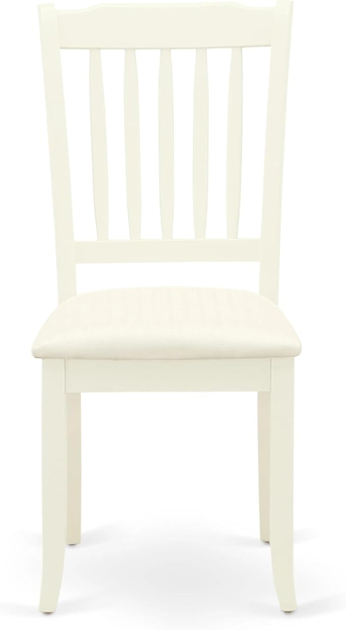 East West Furniture AMDA3-LWH-C 3 Piece Dining Table Set for Small Spaces Contains a Round Kitchen Table with Pedestal and 2 Linen Fabric Upholstered Chairs, 36x36 Inch, Linen White