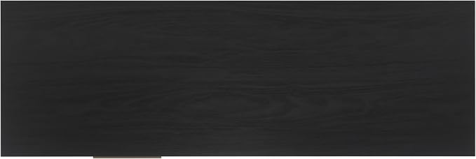 SAFAVIEH Lylia TV Stand for up to 55" Flatscreen – Black with Black Legs & Gold Handle, 1 Sliding Door, 1 Open Shelf, Entertainment Media Console (MED9617B)