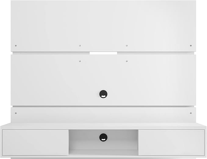 Manhattan Comfort Vernon 62" Floating Entertainment Center, Wall Mounted TV Stand for 55'' Television with Concealed & Open Storage, Hole for Cable Management, White