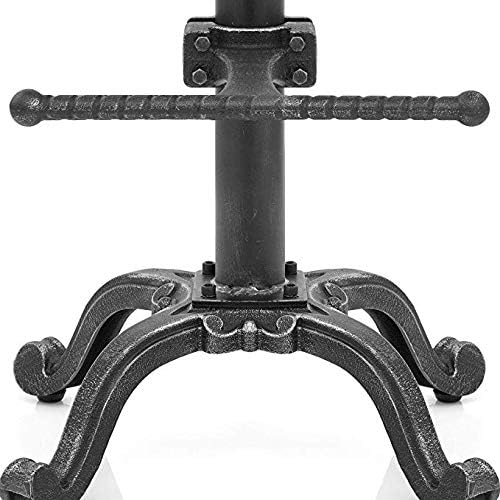 LOKKHAN Rustic Industrial Bar Stool - Cast Iron Tractor Seat 19.7" to 26.8" Counter Height Adjustable Swivel Farmhouse Breakfast Chairs - Metal Design - Perfect for Kitchen, Dining Room, and Home Bar