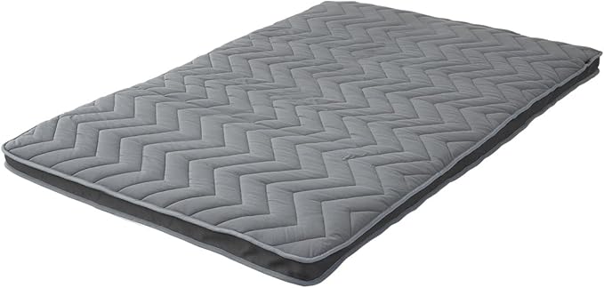 EMOOR Japanese Wool-Blend Padded Futon Mattress GOMA Queen Dark Gray, Gusset Foldable Sotrable Elastic Bands Floor Sleeping Guest Bed Tatami Mat