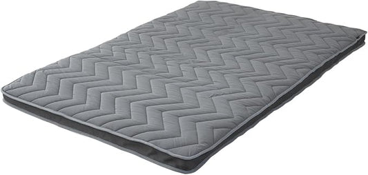 EMOOR Japanese Wool-Blend Padded Futon Mattress GOMA Queen Dark Gray, Gusset Foldable Sotrable Elastic Bands Floor Sleeping Guest Bed Tatami Mat