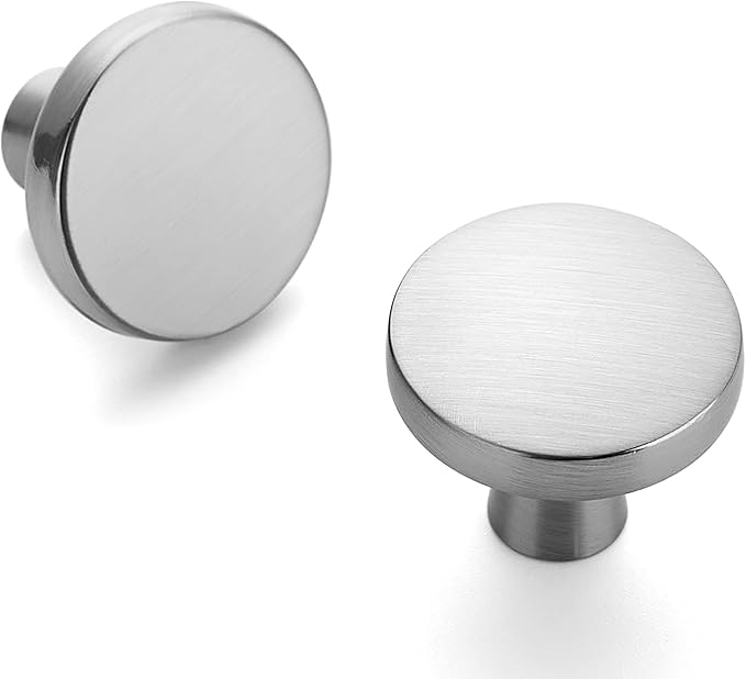 Ravinte 5 Pack Drawer Pulls 1-1/4 Inch Kitchen Cabinet Knobs Brushed Nickel Round Dresser Drawer Knobs Solid Dresser Knobs Drawer Knobs Simple Cabinet Hardware for Cupboard Drawer Pulls