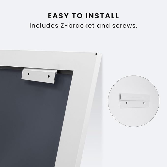 Amorho Bathroom Mirror, 48X32 Inch White Thick Metal Framed Wall Mirrors for Over 2 Sinks, Bedroom, Living Room, Entryway, Large Rectangle Wall-Mounted Mirrors.
