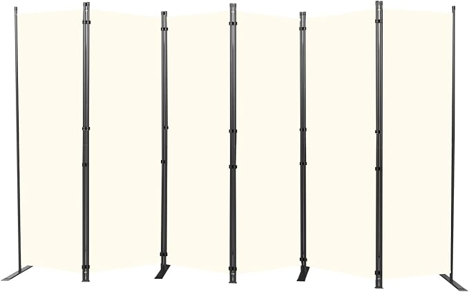 Room Divider 6FT Portable Room Dividers and Folding Privacy Screens, 132'' W Fabric Divider for Room Separation, 6 Panel Partition Room Dividers Freestanding Wall Divider Screen for Dorm Studio Office