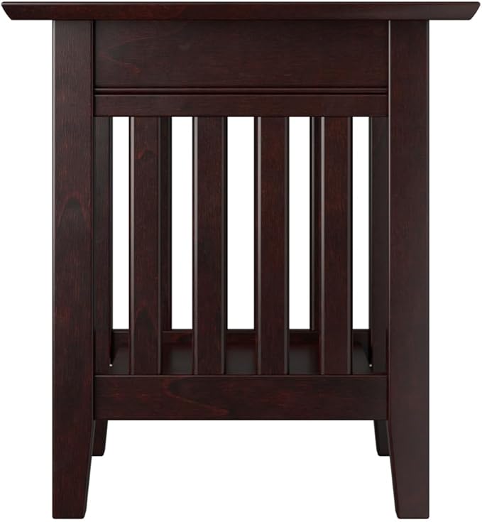 AFI, Mission End Table with Charging Station, Espresso