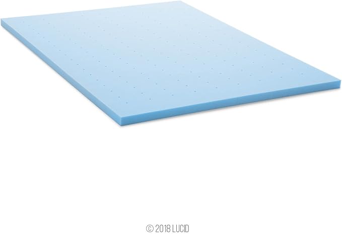 LUCID 2-Inch Ventilated Gel Infused Memory Foam Mattress Topper - King