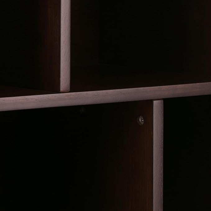 SIMPLIHOME Draper Bookcase - 64 inch Tall Solid Hardwood Wide Storage Bookshelf in Medium Auburn Brown, Mid-Century Modern Storage for Living Room or Office with Adjustable Shelves and Tapered Legs