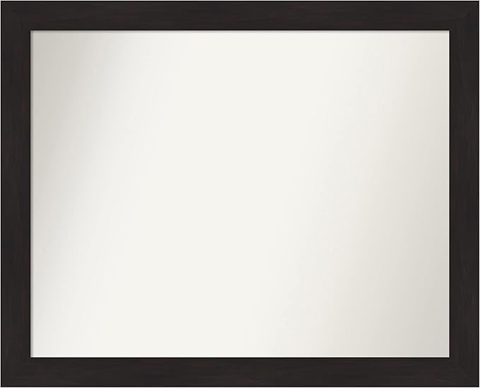 Amanti Art Brown Bathroom Mirror for Over Sink, 28x34 Furniture Espresso Rectangle Vanity Mirror, Large Casual Frame, Hangs Horizonally and Vertically, Bathroom Wall Decor, Non-Beveled Edge