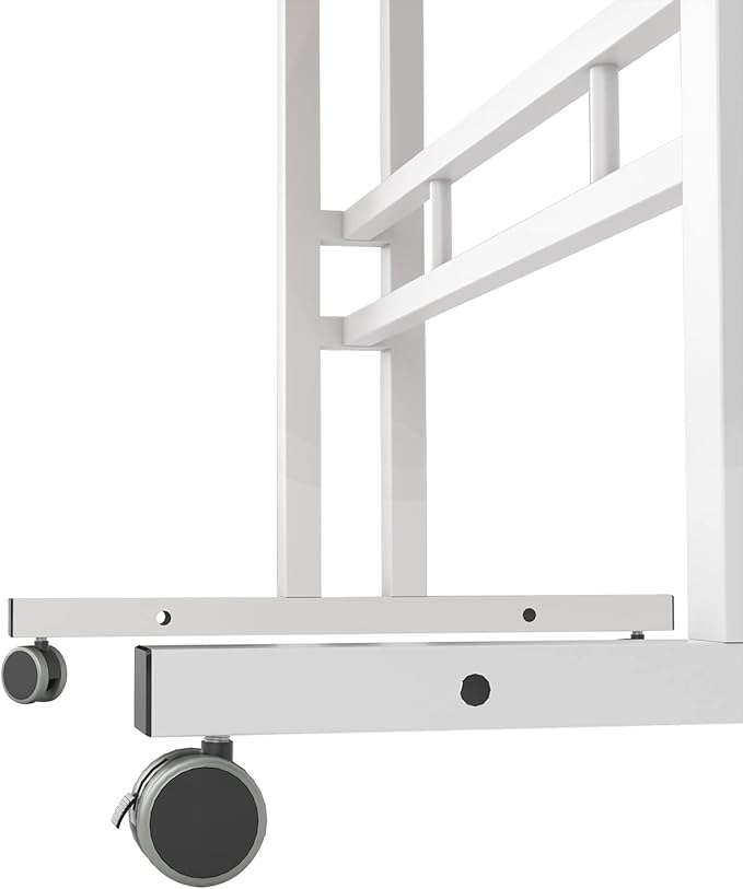 soges 23.6inches Height Adjustable Desk Laptop Desk on The Wheels, Rolling Stand Up Desk Computer Desk Adjustable Standing Desk Sit and Stand Desk Portable Laptop Table, Beige