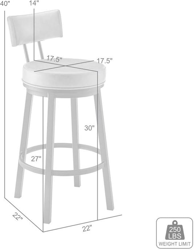 Armen Living Dalza Swivel Counter or Bar Stool in Mocha Finish with Brown Faux Leather