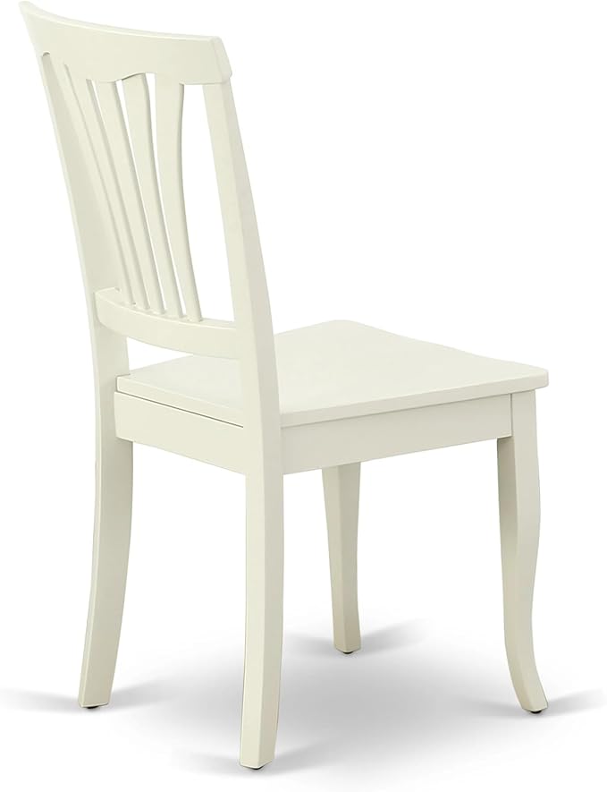 East West Furniture ANAV5-LWH-W 5 Piece Dining Room Table Set Includes a Round Kitchen Table with Pedestal and 4 Dining Chairs, 36x36 Inch, Linen White