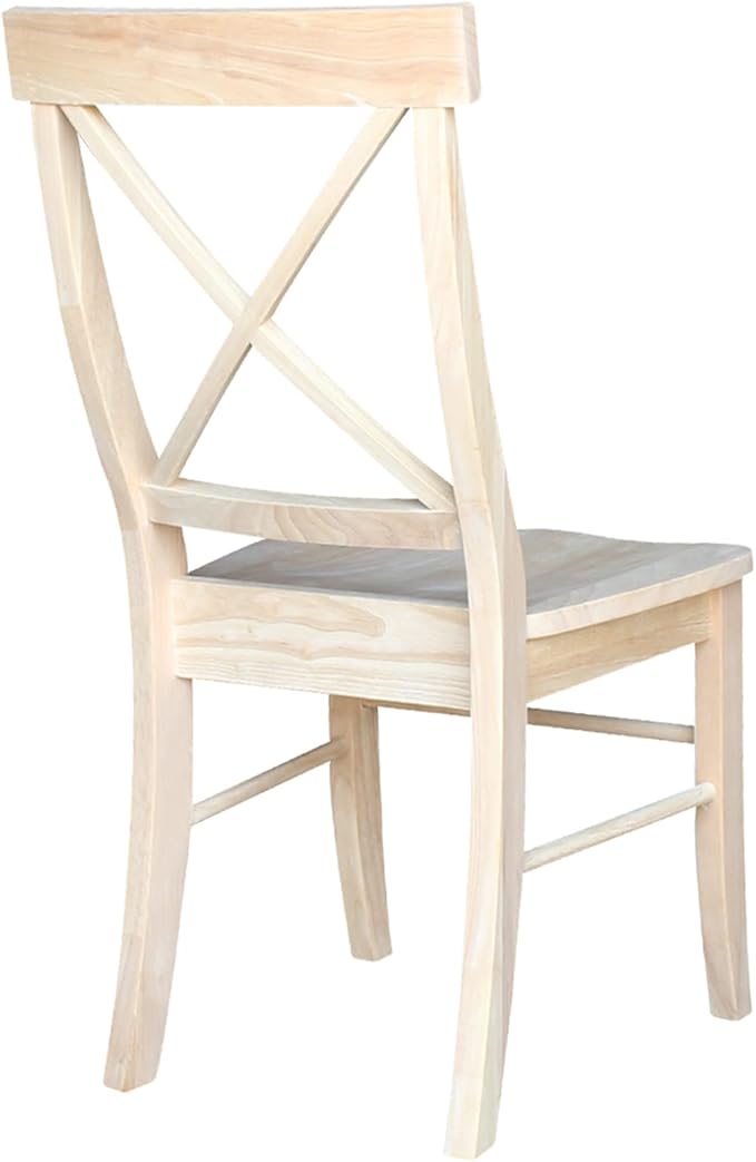 Set of Two X-Back Dining Chairs, Unfinished